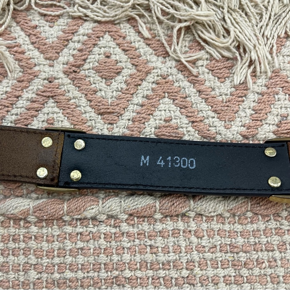 Vintage Brown Leather Belt with Brass Buckle - Picture 11 of 15